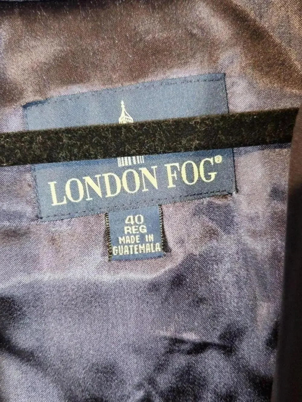 London Fog 40R $275 Navy Rain Trench Coat Cotton Blend Overcoat Vintage 90s 80s
